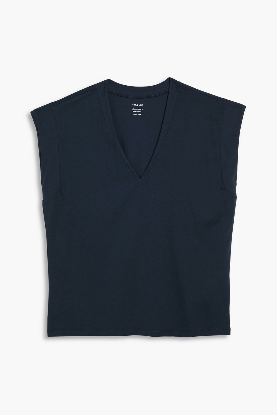 Frame Le Mid Rise Cotton-jersey T-shirt In Blue