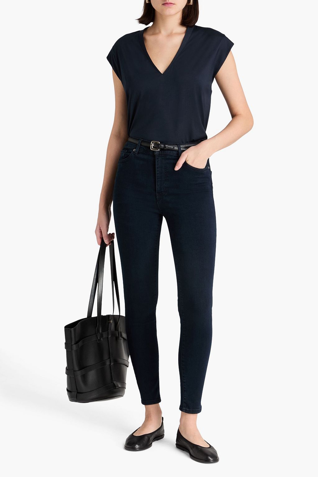 FRAME Le Mid Rise cotton-jersey T-shirt