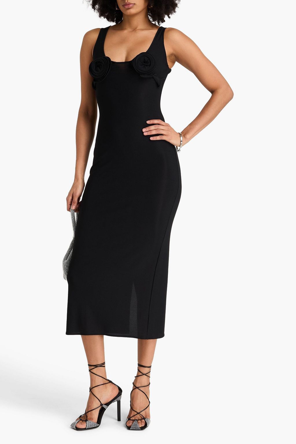 MAGDA BUTRYM Floral-appliquéd jersey midi dress
