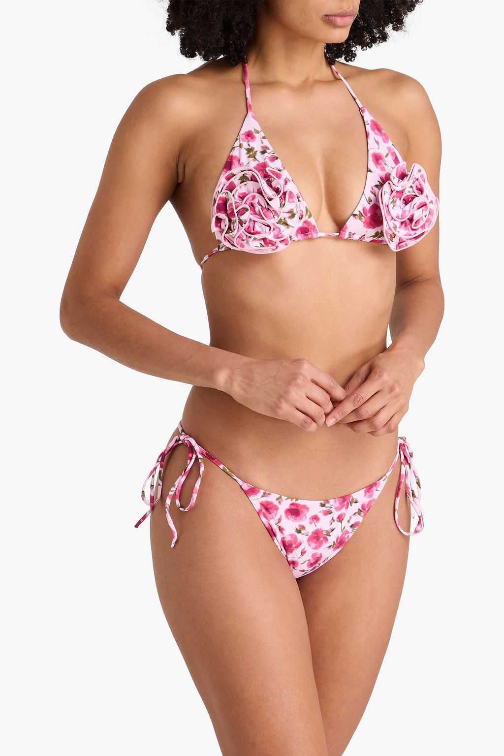 MAGDA BUTRYM توب بيكيني مثلث الشكل مُزيّن بزخارف الأزهار وبطبعات