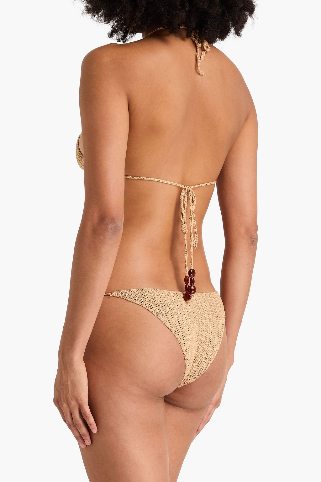 MAGDA BUTRYM توب بيكيني مثلّث الشكل من الكروشيه مزيّن بالخرز