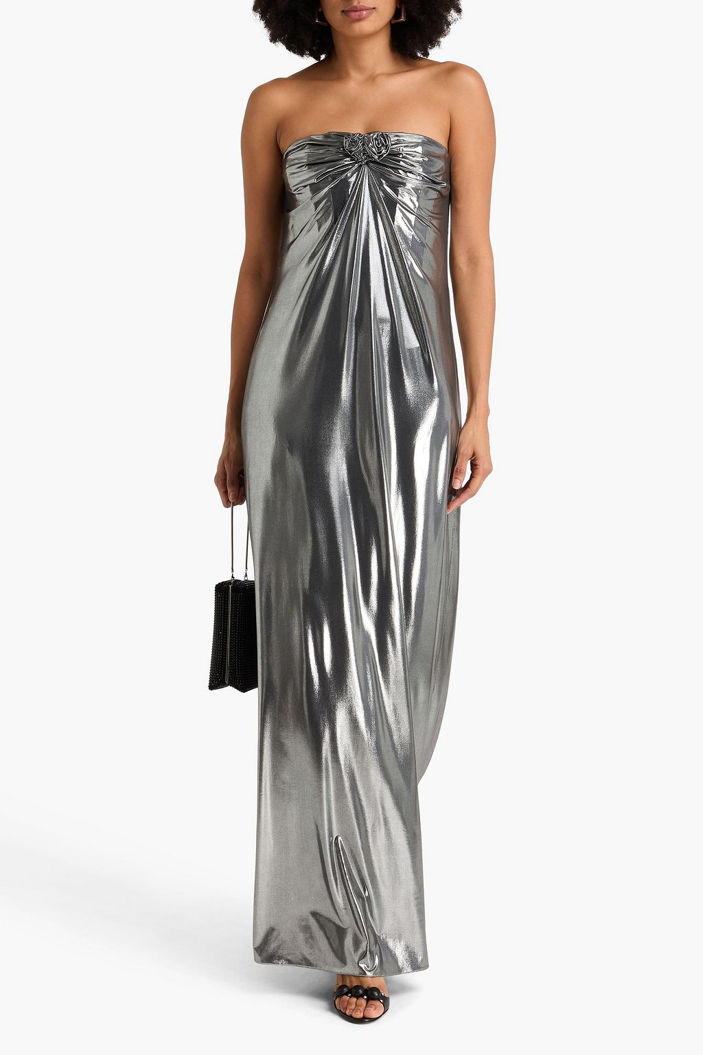 MAGDA BUTRYM Strapless metallic stretch-jersey maxi dress
