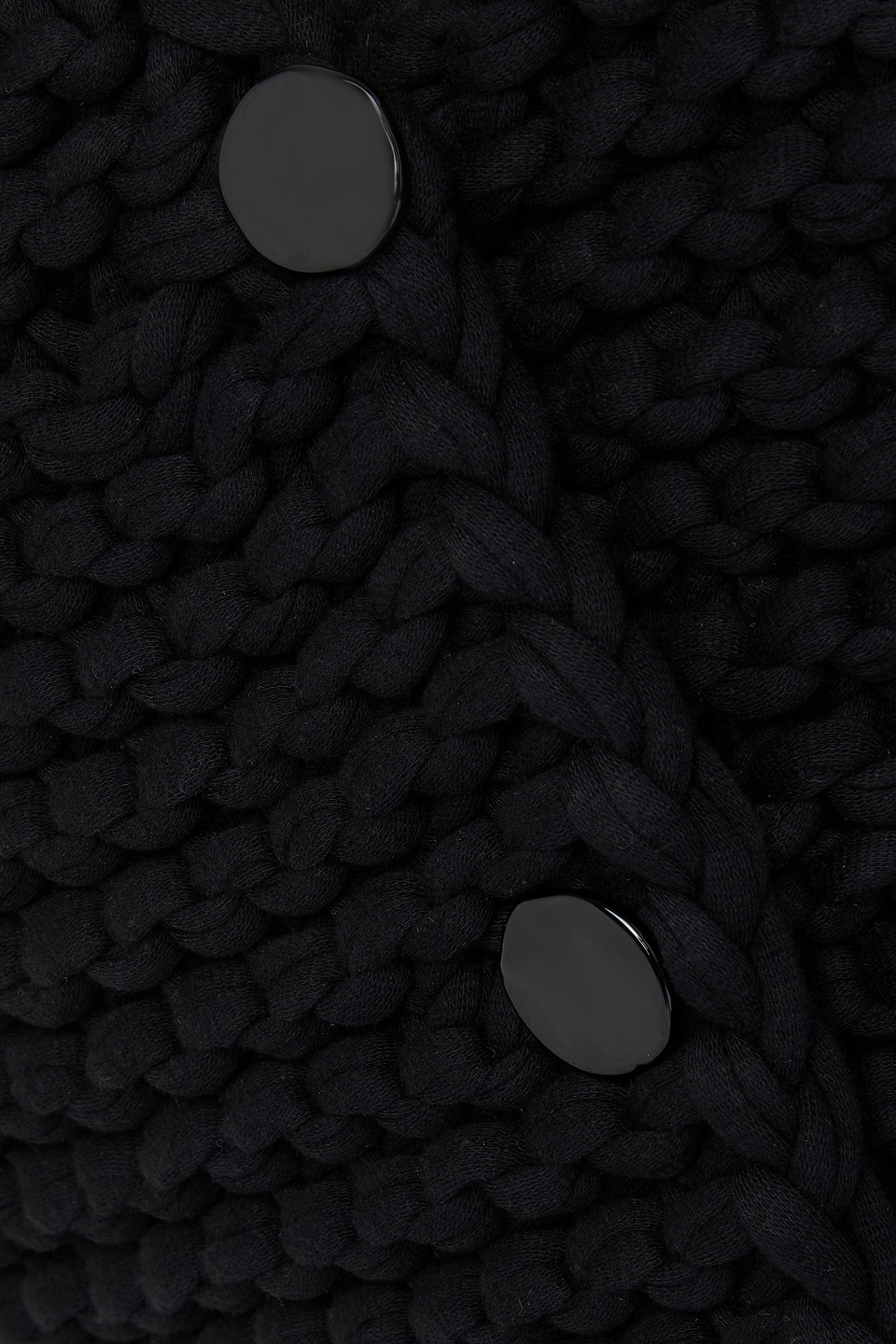 Frame Cropped Open-knit Cotton-blend Cardigan In Black