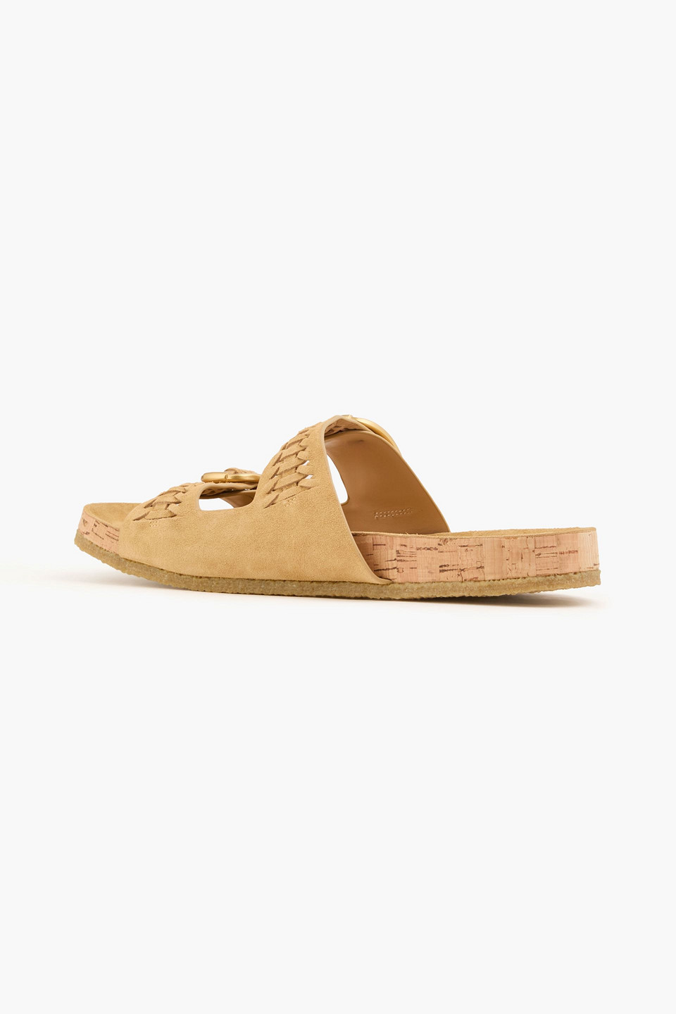  Veronica Beard - Paige Buckled Suede Sandals - Neutral - Us 6 