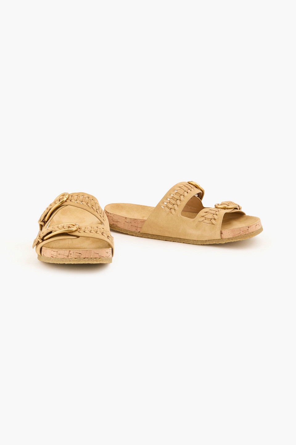  Veronica Beard - Paige Buckled Suede Sandals - Neutral - Us 6 