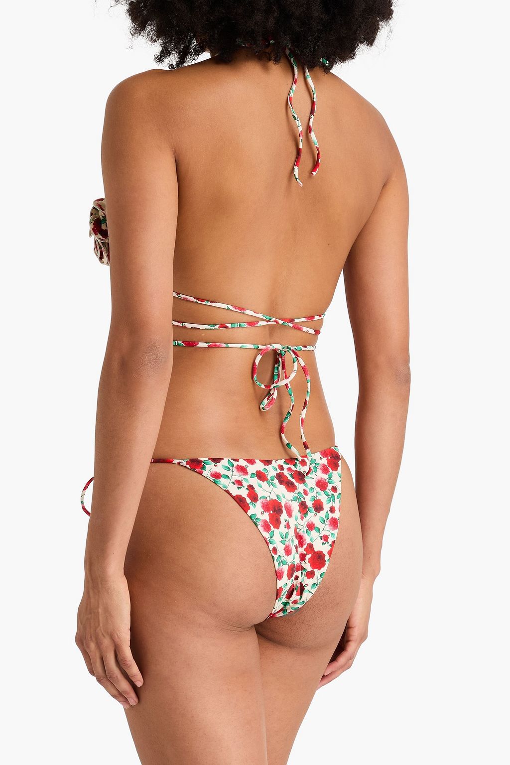 MAGDA BUTRYM توب بيكيني مثلث الشكل مُزيّن بزخارف الأزهار وبطبعات