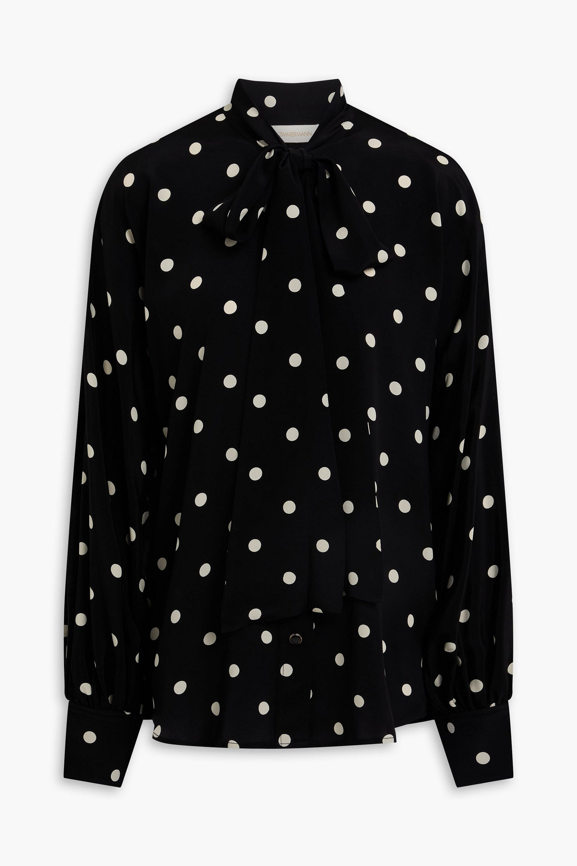 Zimmermann Pussy-bow polka-dot crepe de chine blouse