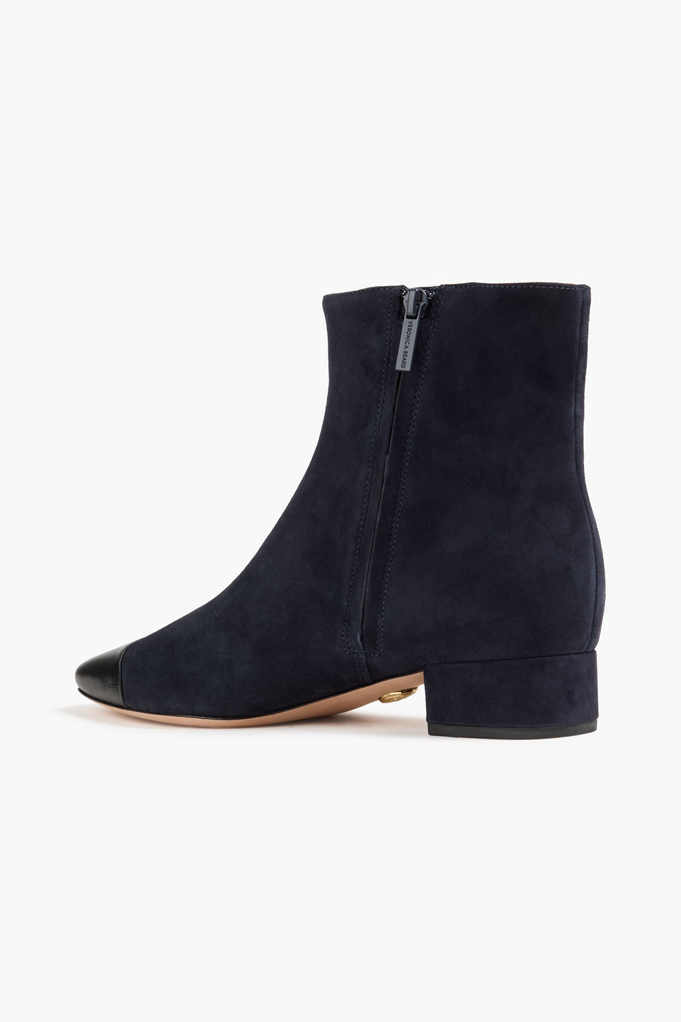  Veronica Beard - Cecile Leather And Suede Ankle Boots - Blue - Us 5.5 