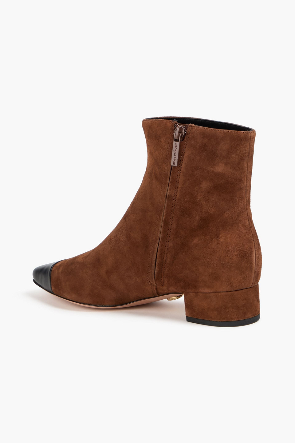  Veronica Beard - Cecile Leather And Suede Ankle Boots - Brown - Us 7.5 