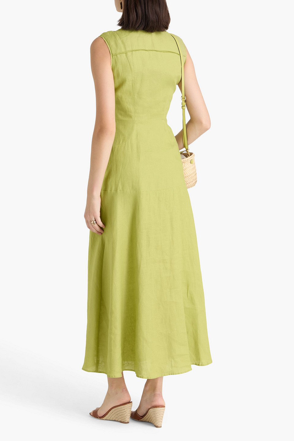  Saloni - Maxikleid „sierra“ Aus Leinen - Grün - Uk 4 