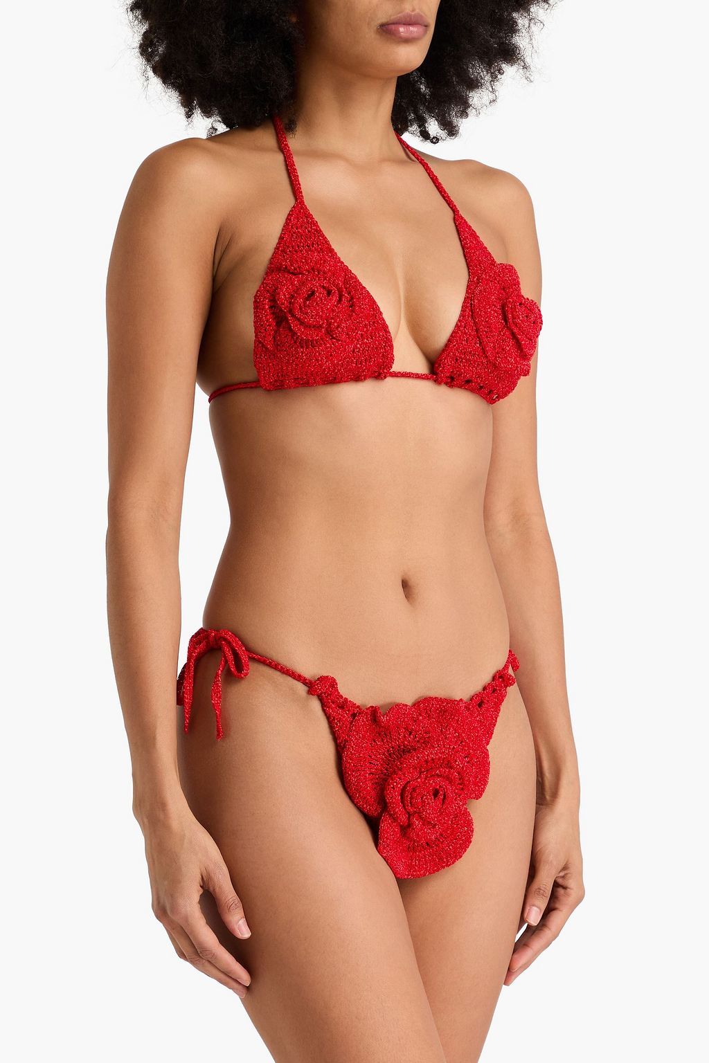 MAGDA BUTRYM قطعة بيكيني سفلية بحبكة كروشيه مُزيّنة بزخارف الأزهار