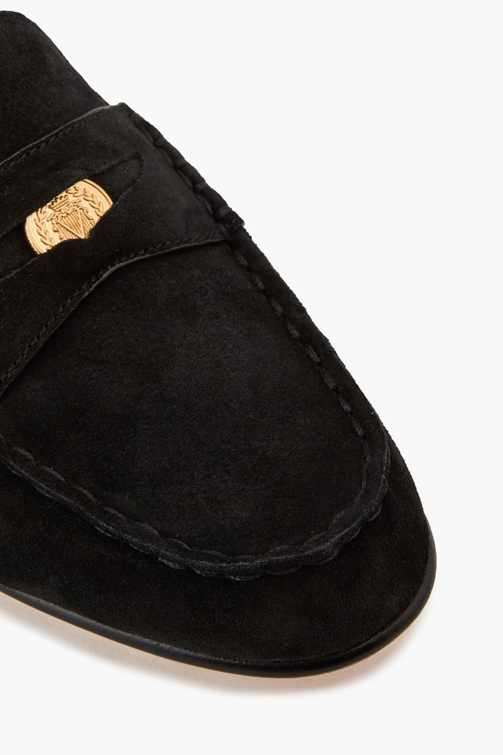 VERONICA BEARD Penny Loafers aus Veloursleder mit Verzierung