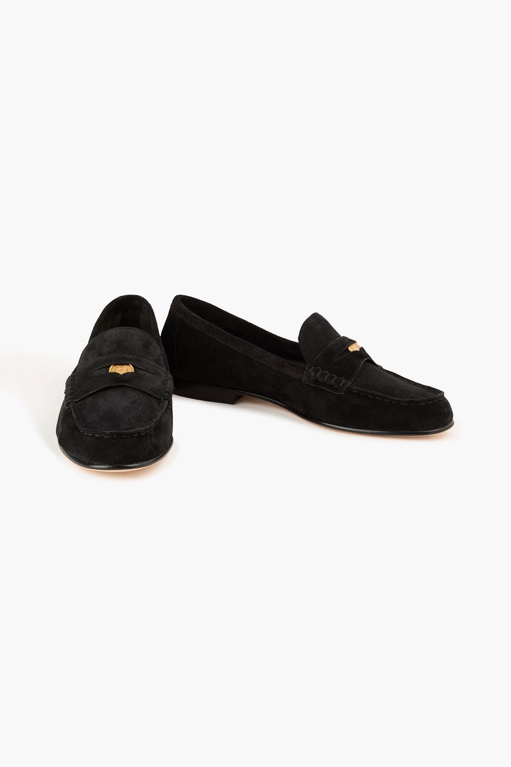 VERONICA BEARD Penny Loafers aus Veloursleder mit Verzierung