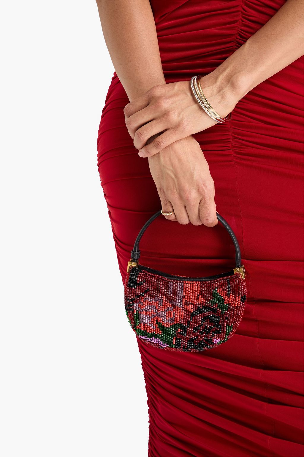 MAGDA BUTRYM Tote Bag „Vesna“ aus Leder mit Zierperlen