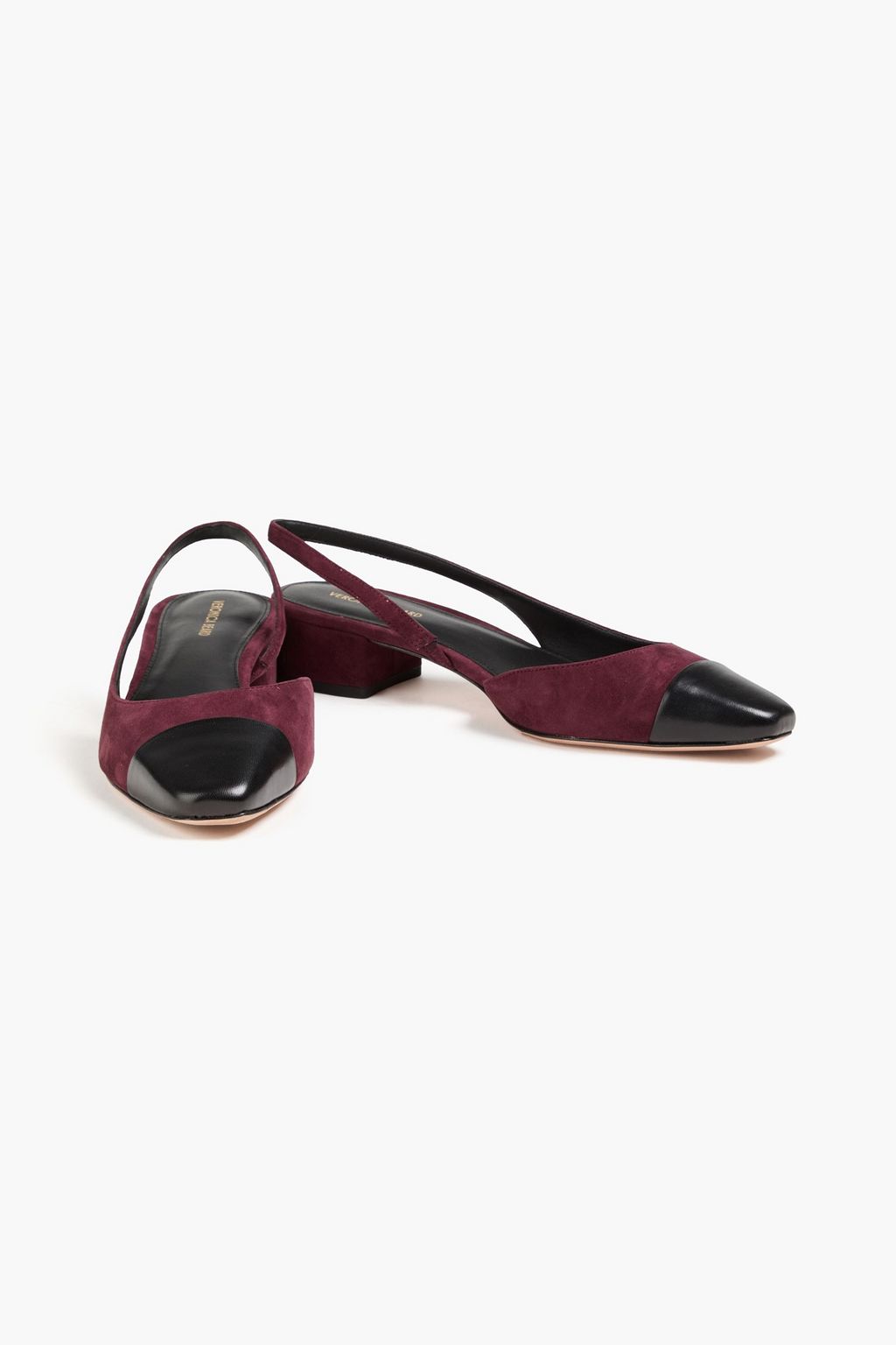 VERONICA BEARD Two-tone leather and suede slingback pumps