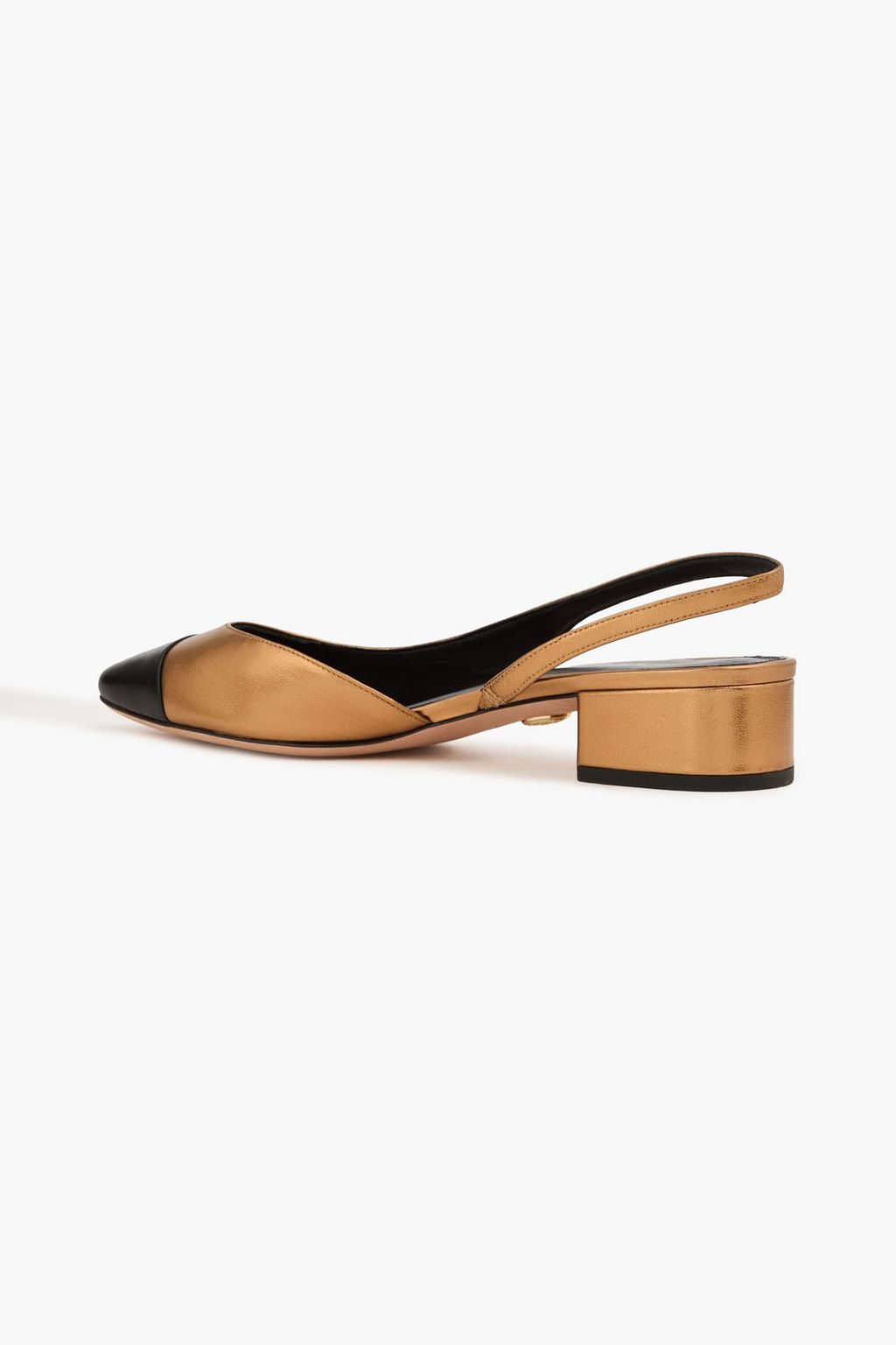 VERONICA BEARD Metallic two-tone leather slingback pumps