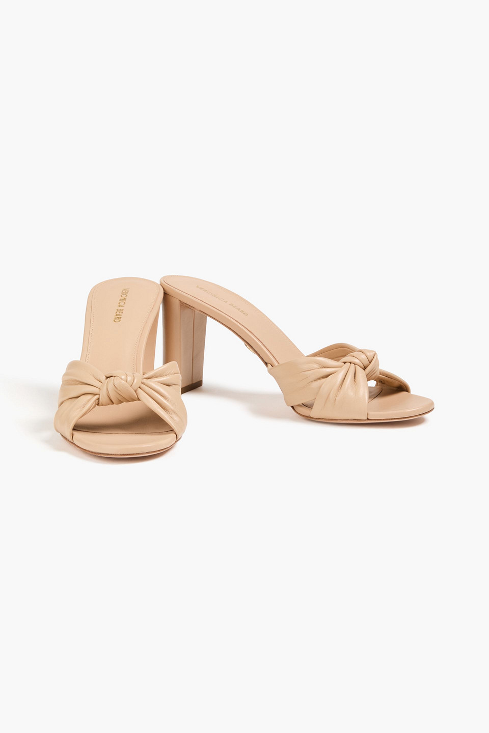  Veronica Beard - Twisted Leather Mules - Neutral - Us 6 