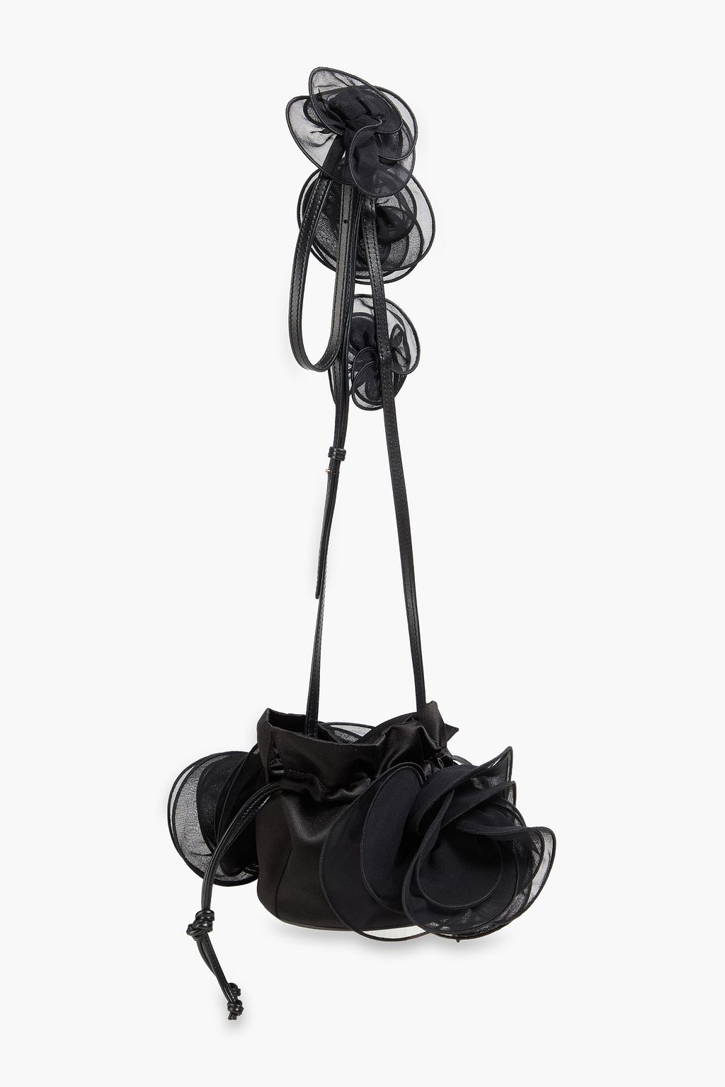 MAGDA BUTRYM Magda small floral-appliquéd satin shoulder bag