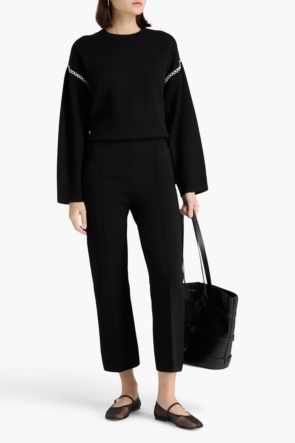 THEORY Stretch-knit kick-flare pants