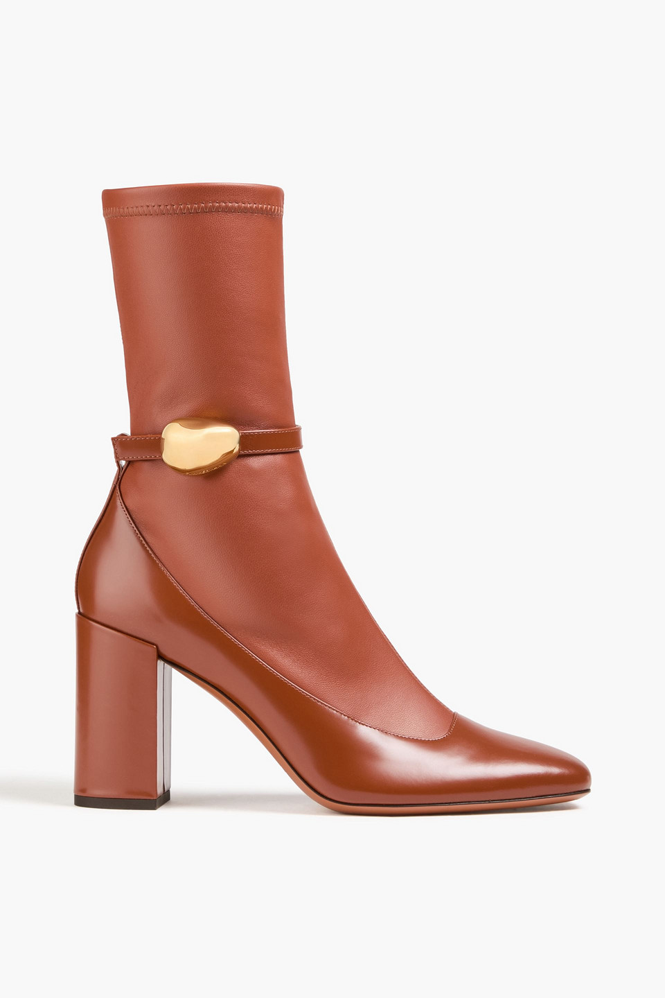zimmermann - eliot glossed and stretch-leather sock boots - brown - eu 39