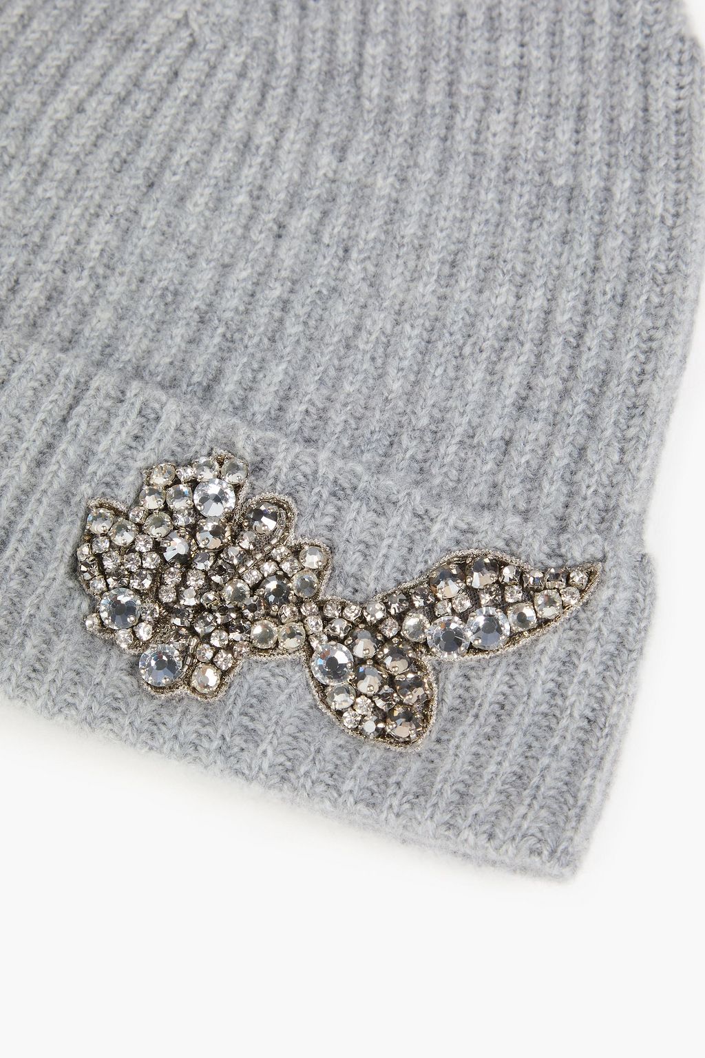 ERDEM Embellished ribbed cashmere beanie