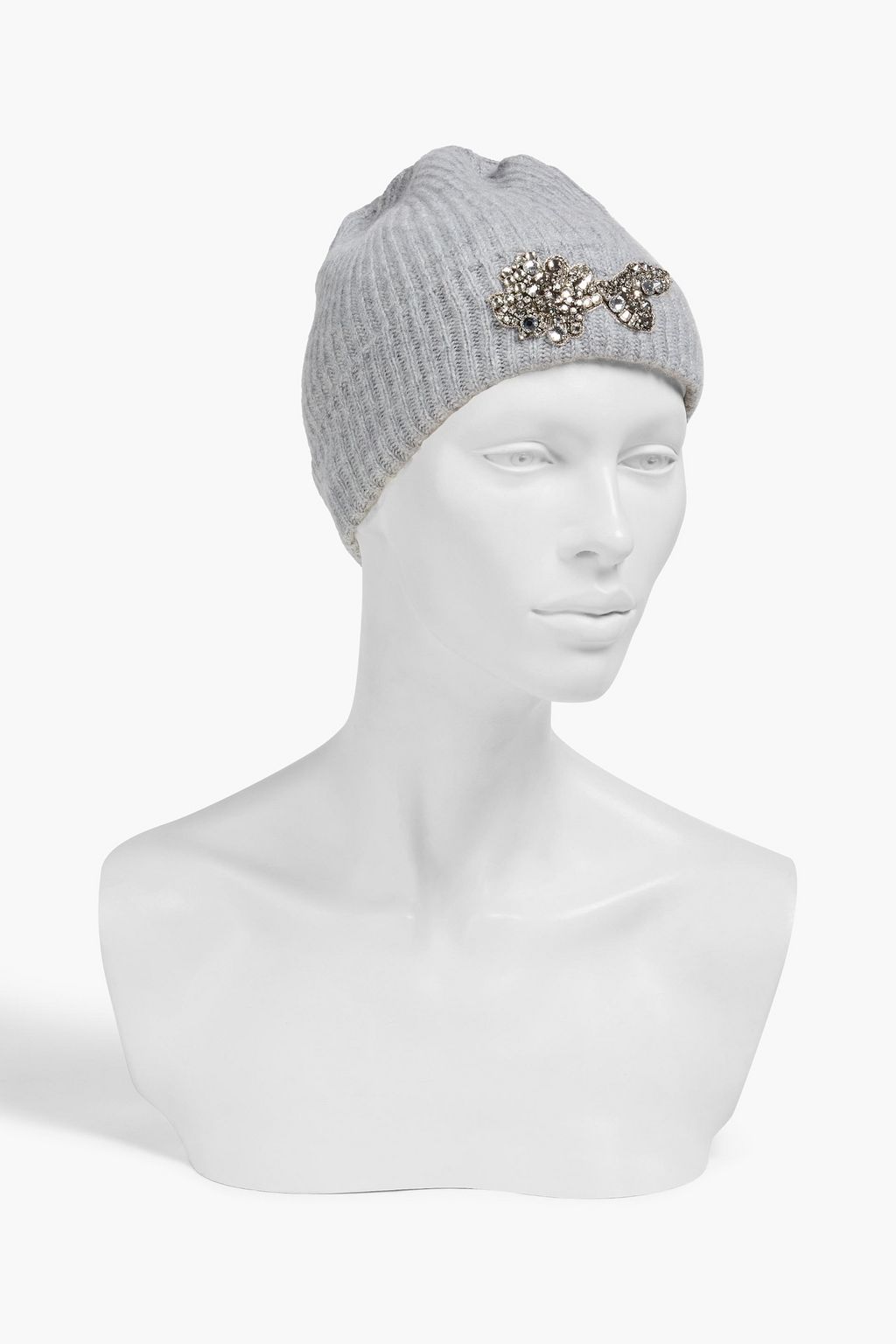 ERDEM Embellished ribbed cashmere beanie