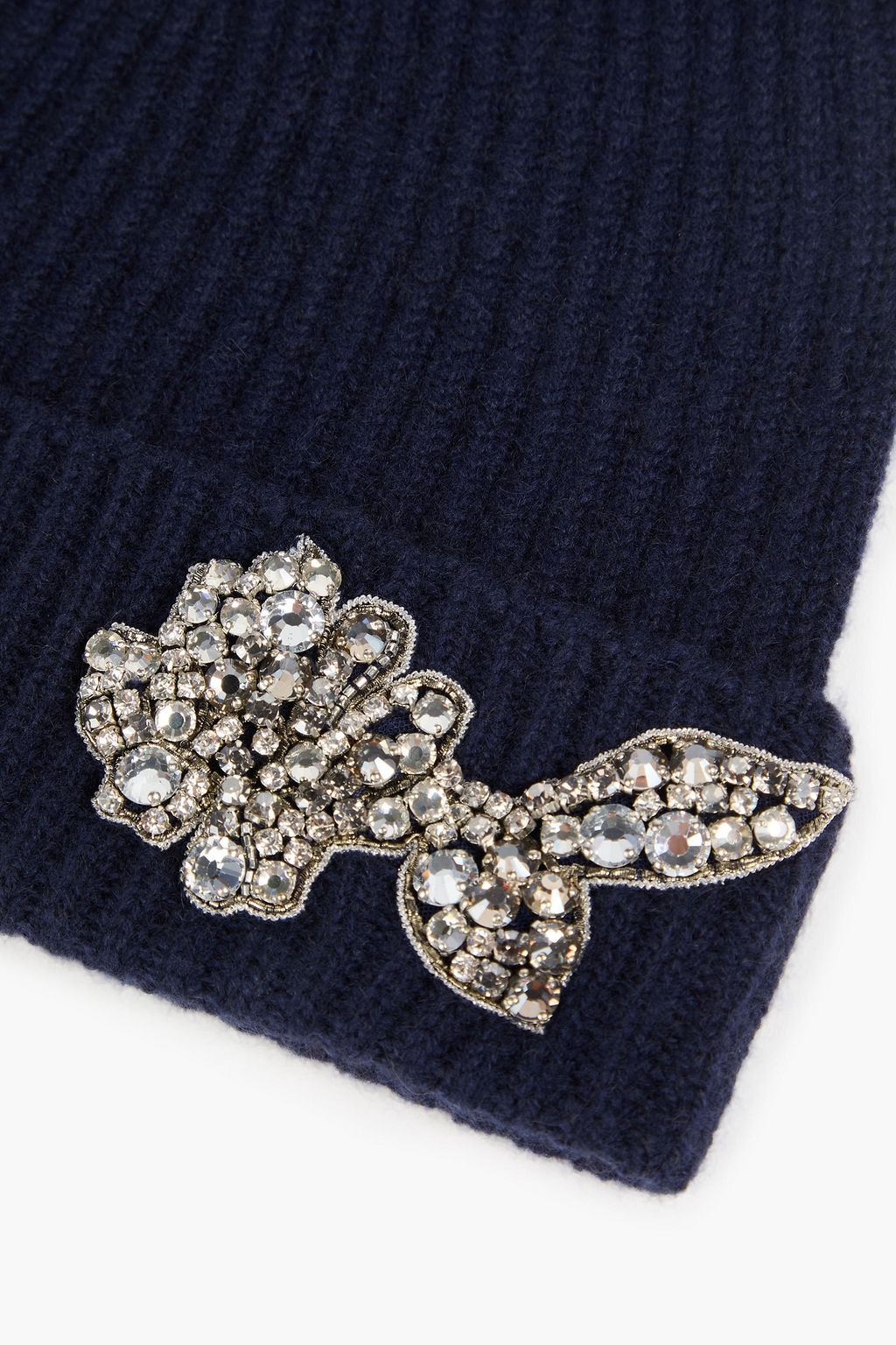 ERDEM Embellished ribbed cashmere beanie