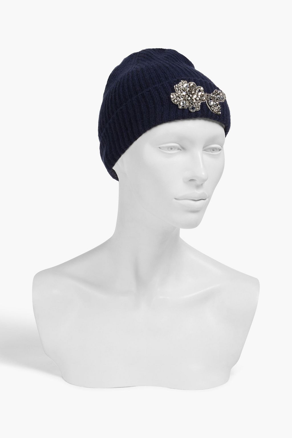 ERDEM Embellished ribbed cashmere beanie