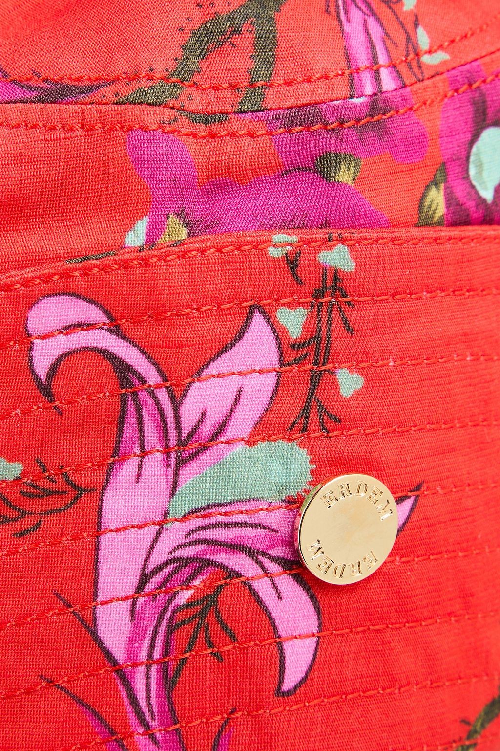 ERDEM قبعة على شكل دلو من مزيج الكتان والقطن بطبعة الأزهار