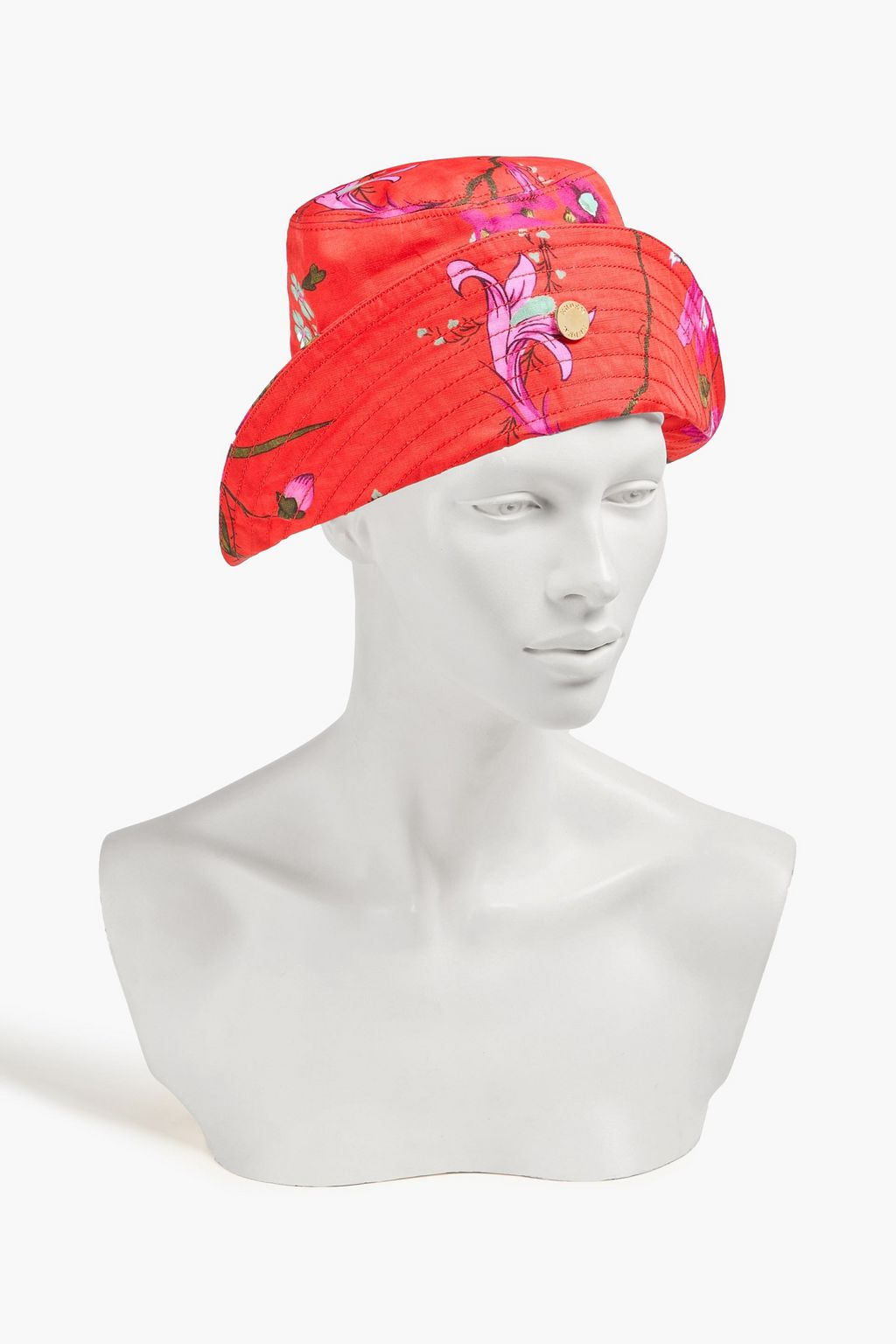 ERDEM قبعة على شكل دلو من مزيج الكتان والقطن بطبعة الأزهار