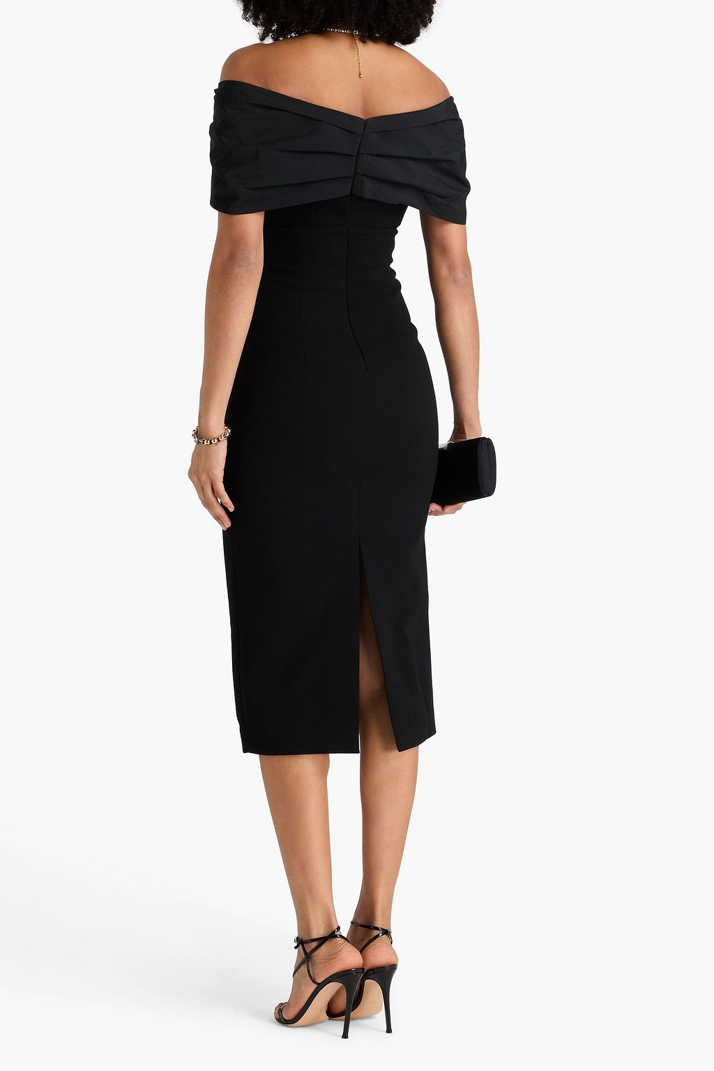 REBECCA VALLANCE Juliana off-the-shoulder taffeta midi dress