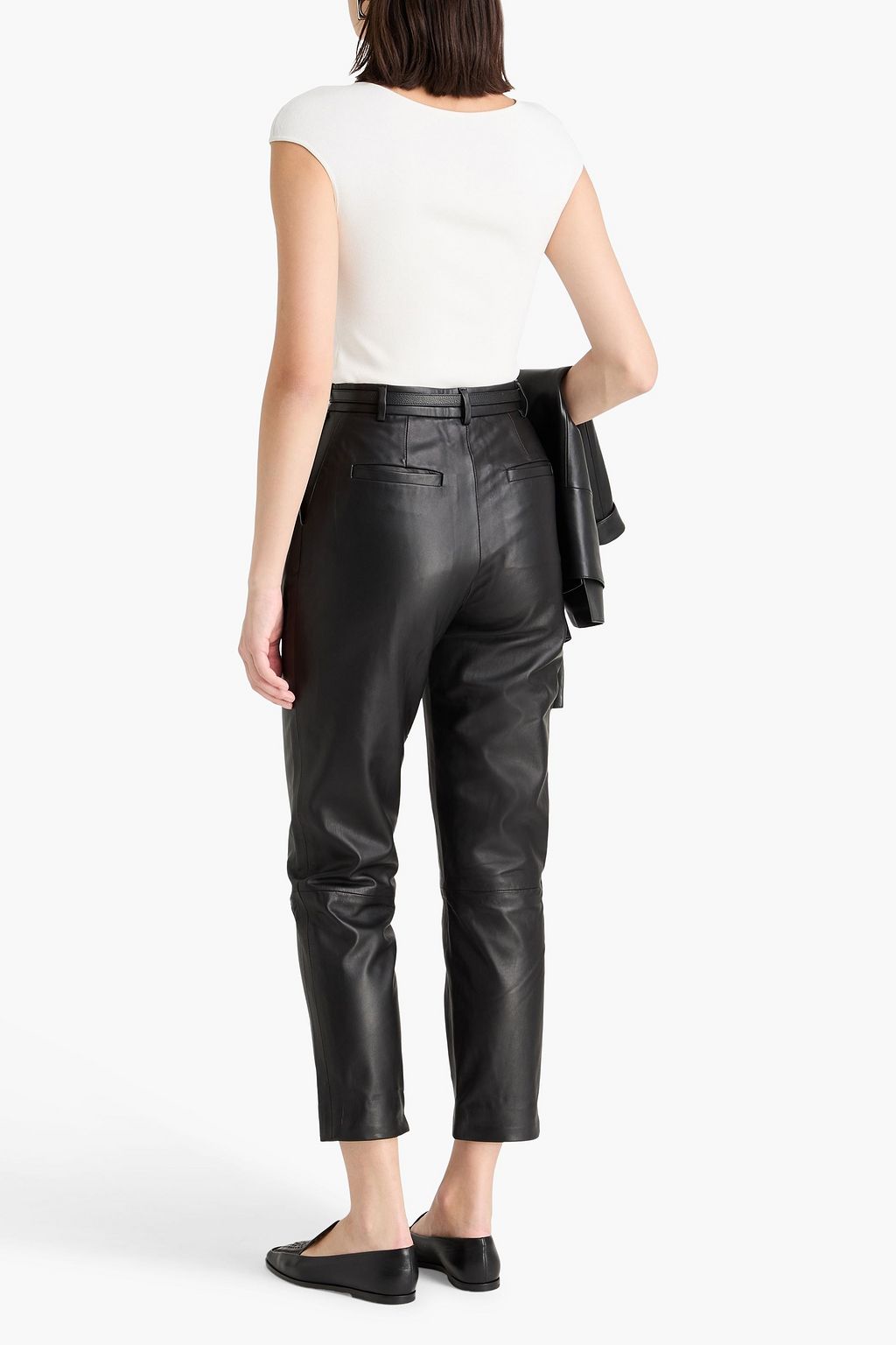 TOVE Emma cropped leather tapered pants