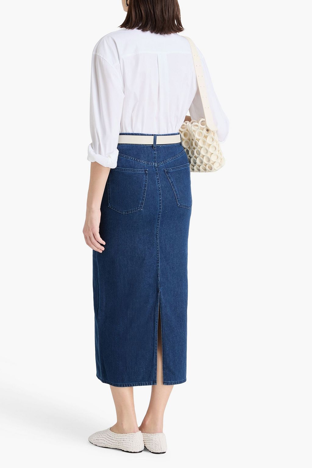 TOVE Sera denim midi skirt