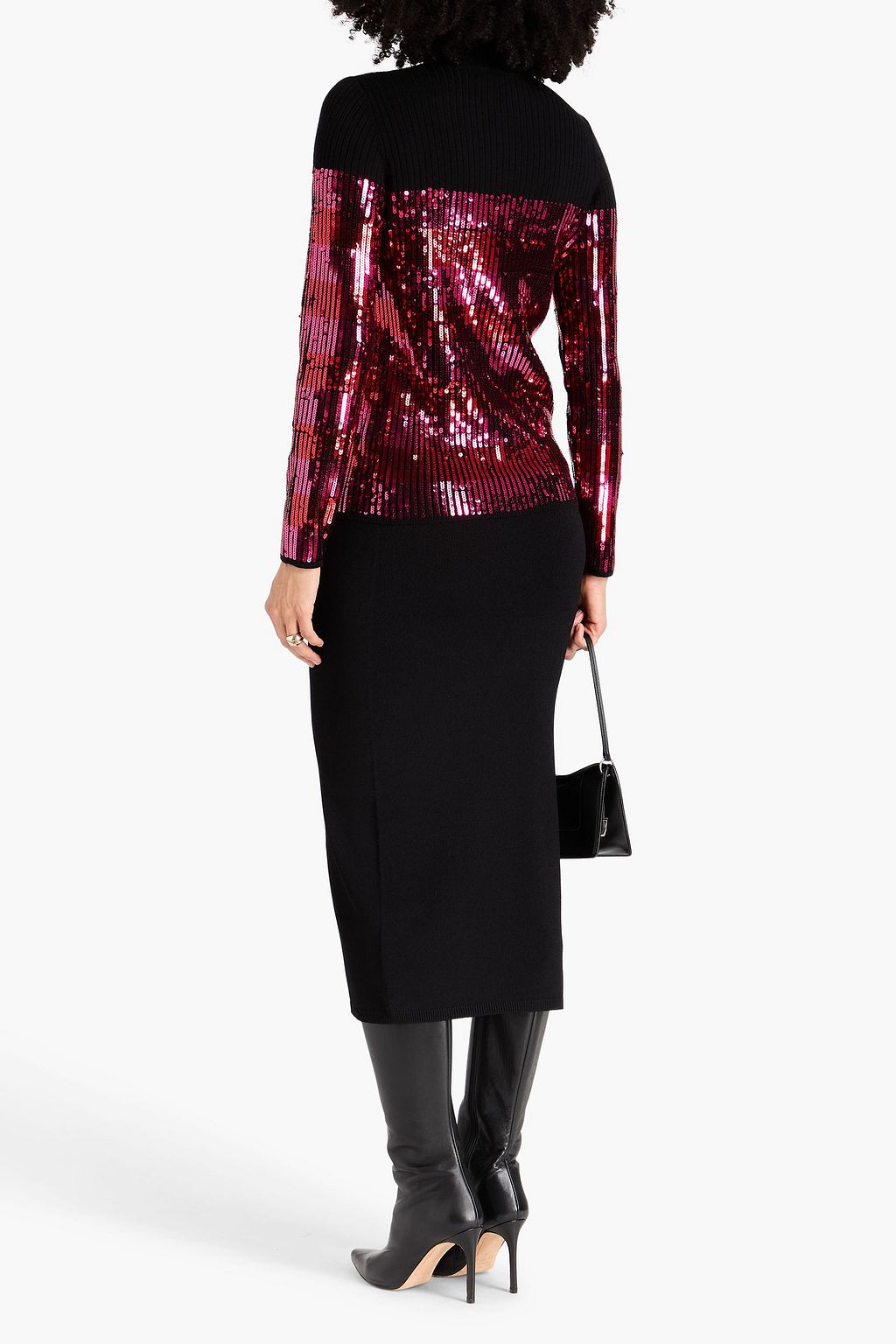 CAROLINA HERRERA Sequin-embellished wool turtleneck top