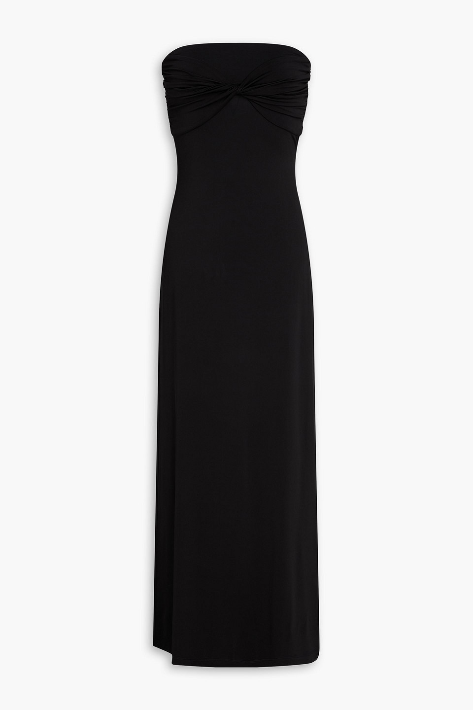 tove - cate strapless jersey midi dress - black - fr 34