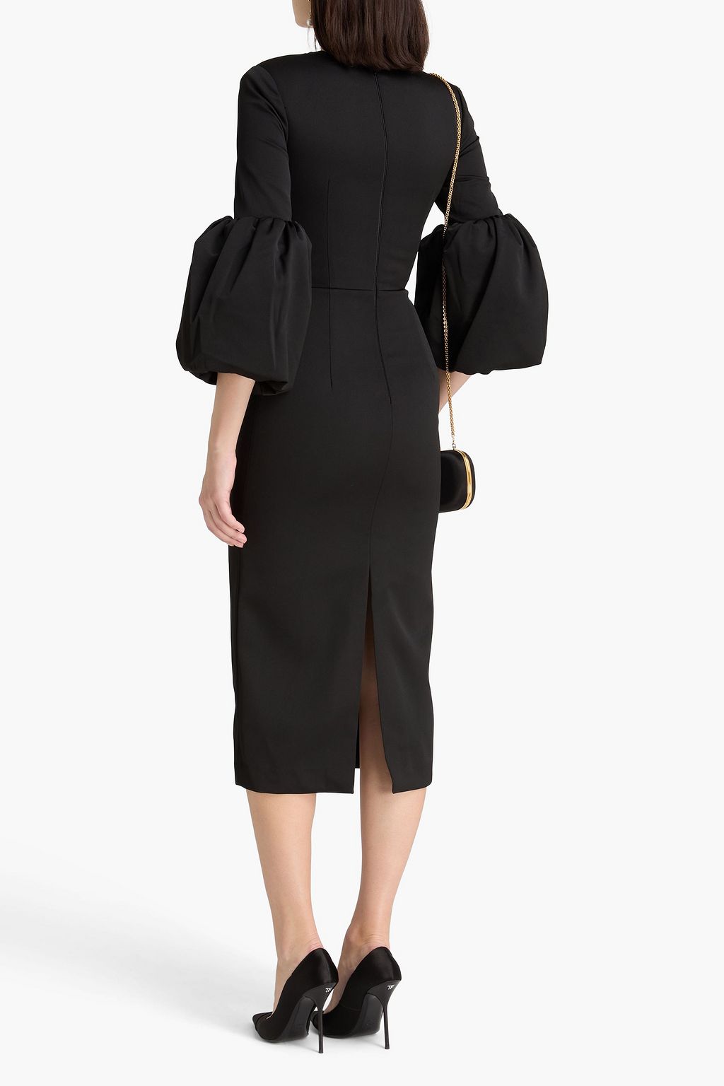 REBECCA VALLANCE Augustine draped crepe midi dress