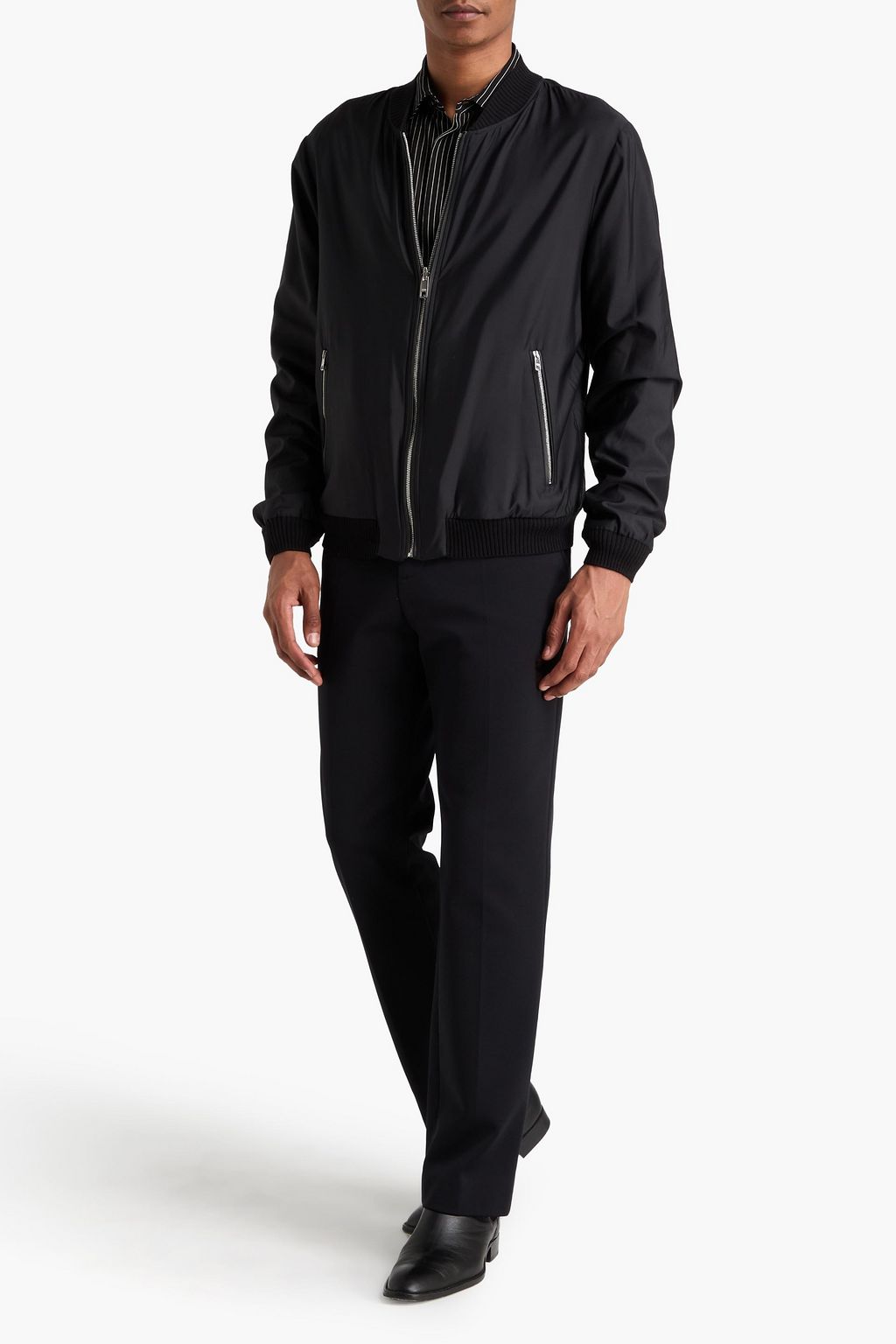 DOLCE&GABBANA Reversible silk and wool-blend bomber jacket