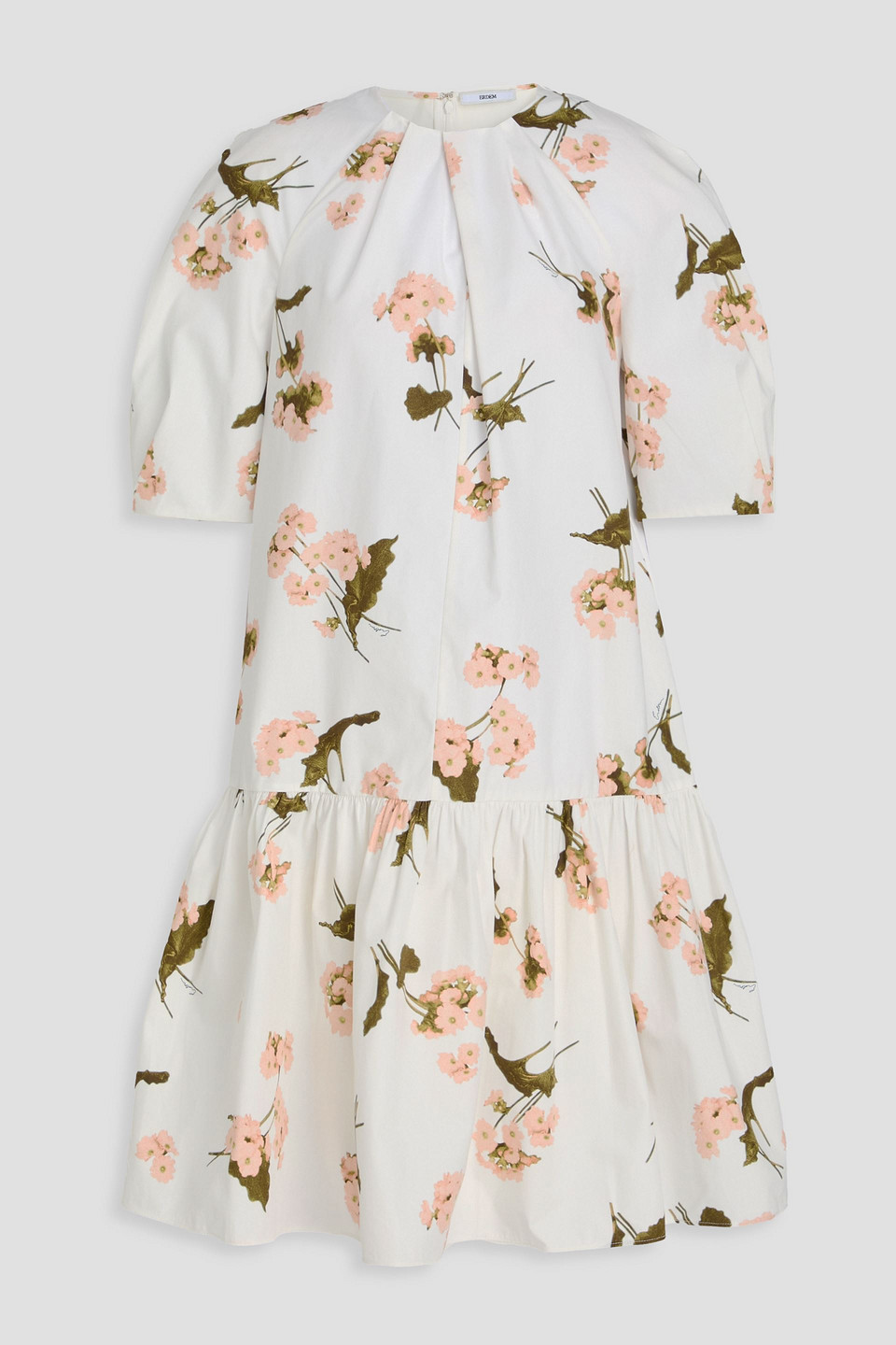 Erdem Floral-print Cotton-poplin Dress In White