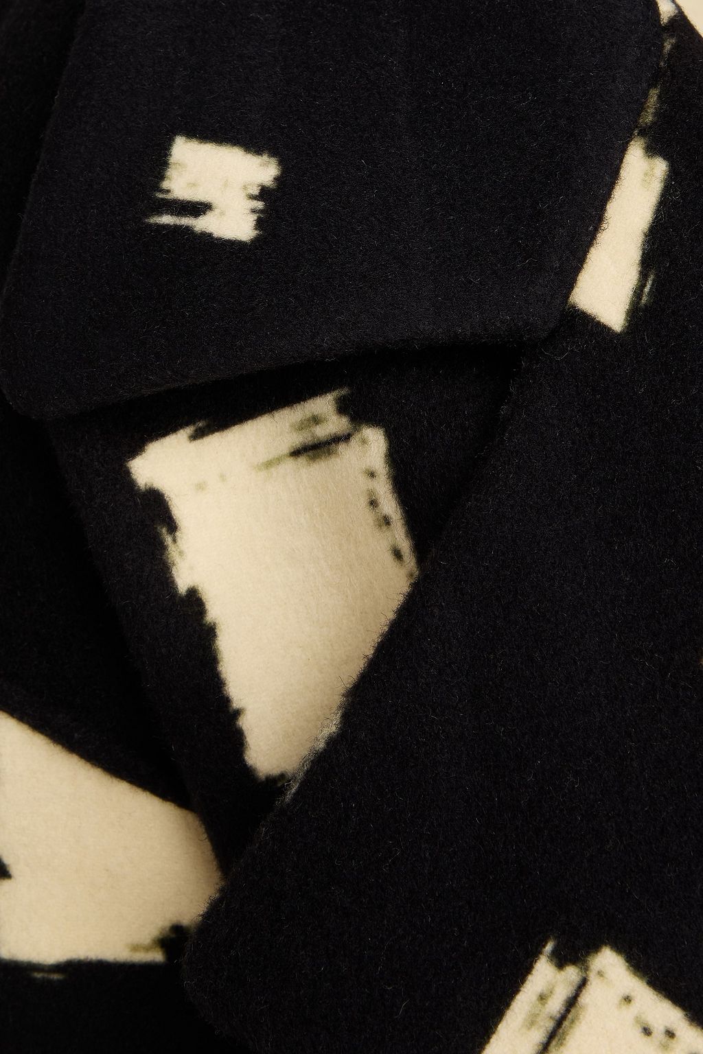 TOVE Loren belted printed wool-blend felt coat