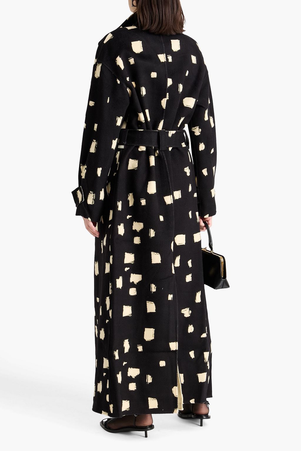 TOVE Loren belted printed wool-blend felt coat