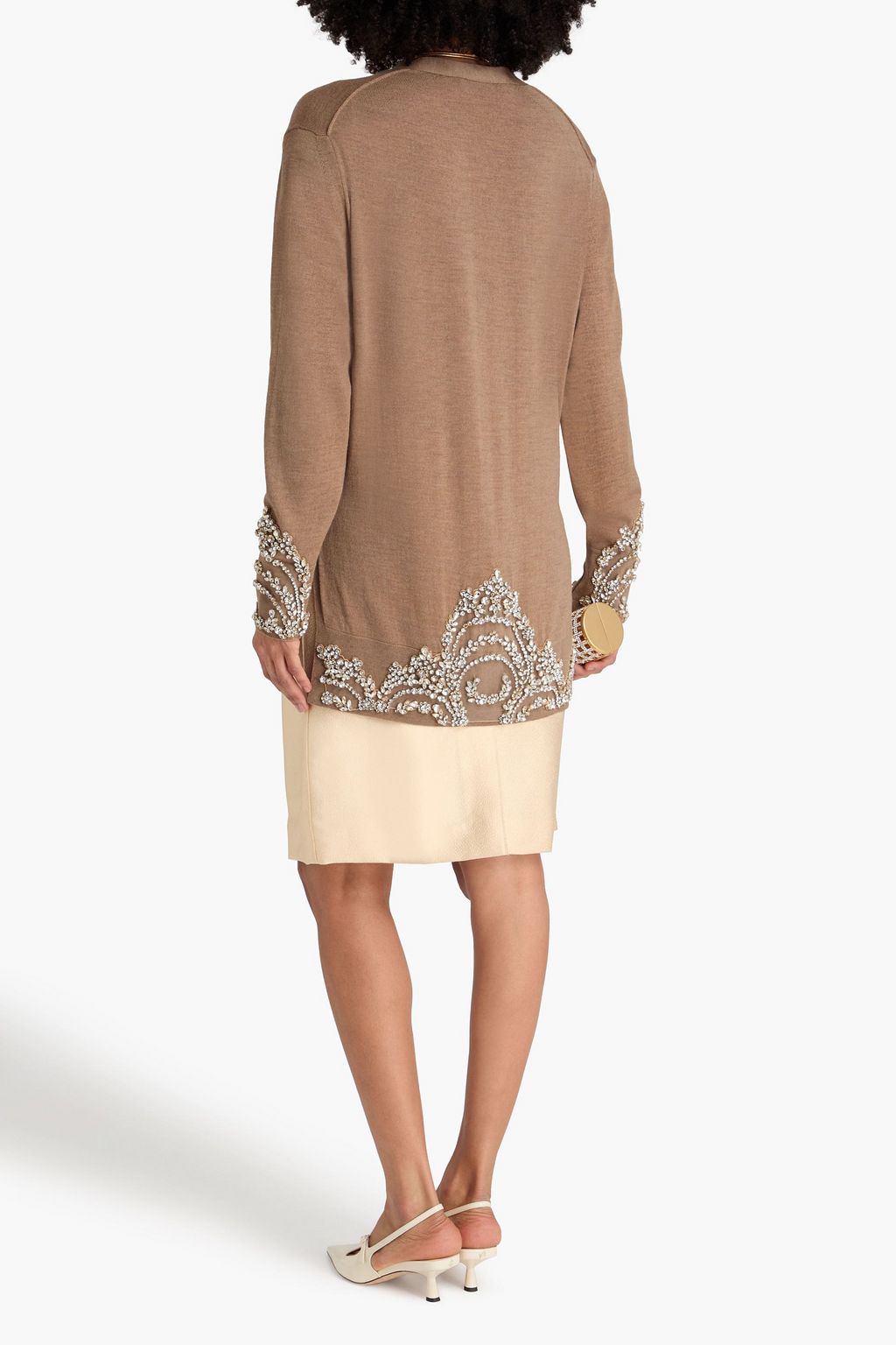 ERDEM كارديغان من صوف الميرينو مزيّن بالكريستال