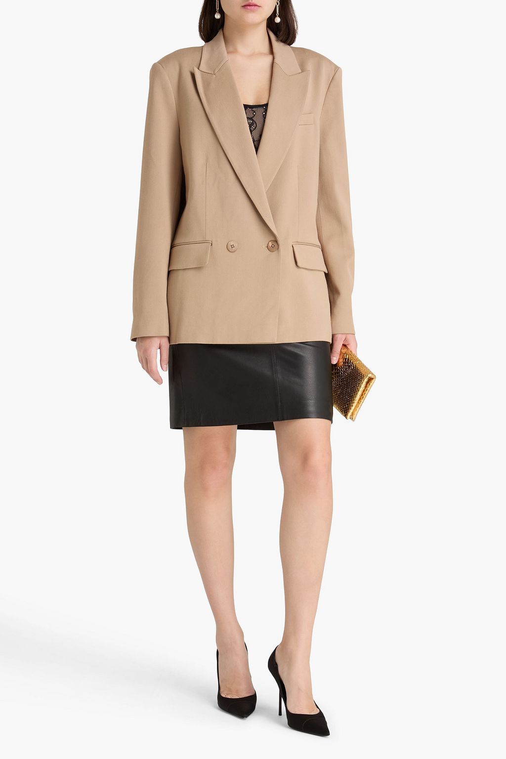 REBECCA VALLANCE Devin double-breasted twill blazer