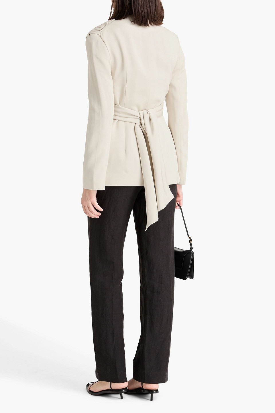  Tove - Draped Faille Blazer - Gray - Fr 34 
