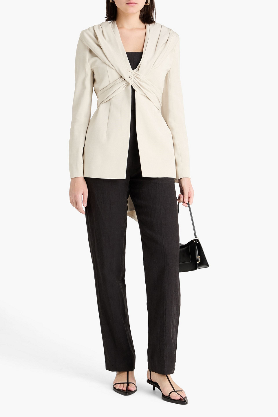  Tove - Draped Faille Blazer - Gray - Fr 34 