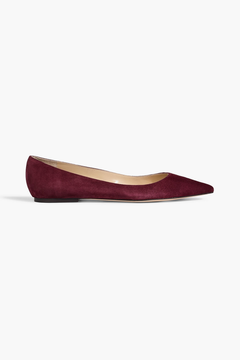Jimmy Choo Alina Suede Point-toe Flats In Multi