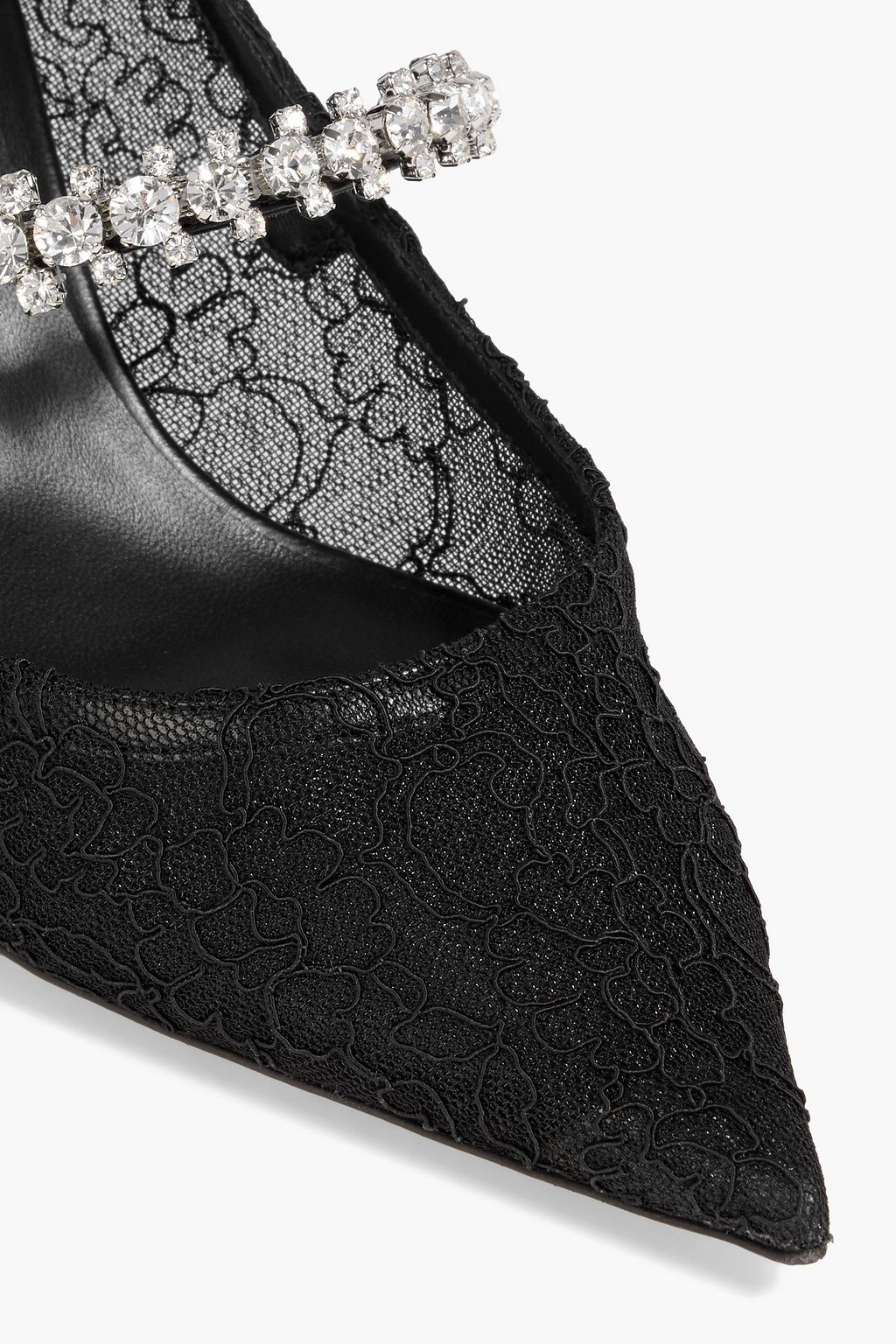 JIMMY CHOO Bing 65 crystal-embellished corded lace pumps