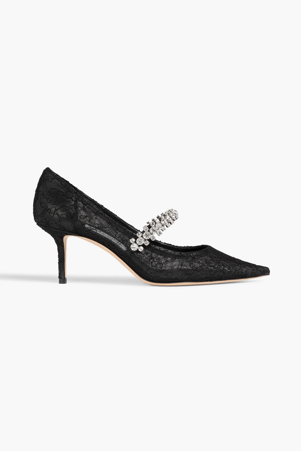 Jimmy Choo Bing 65 Crystal-embellished Corded Lace Pumps In Multi