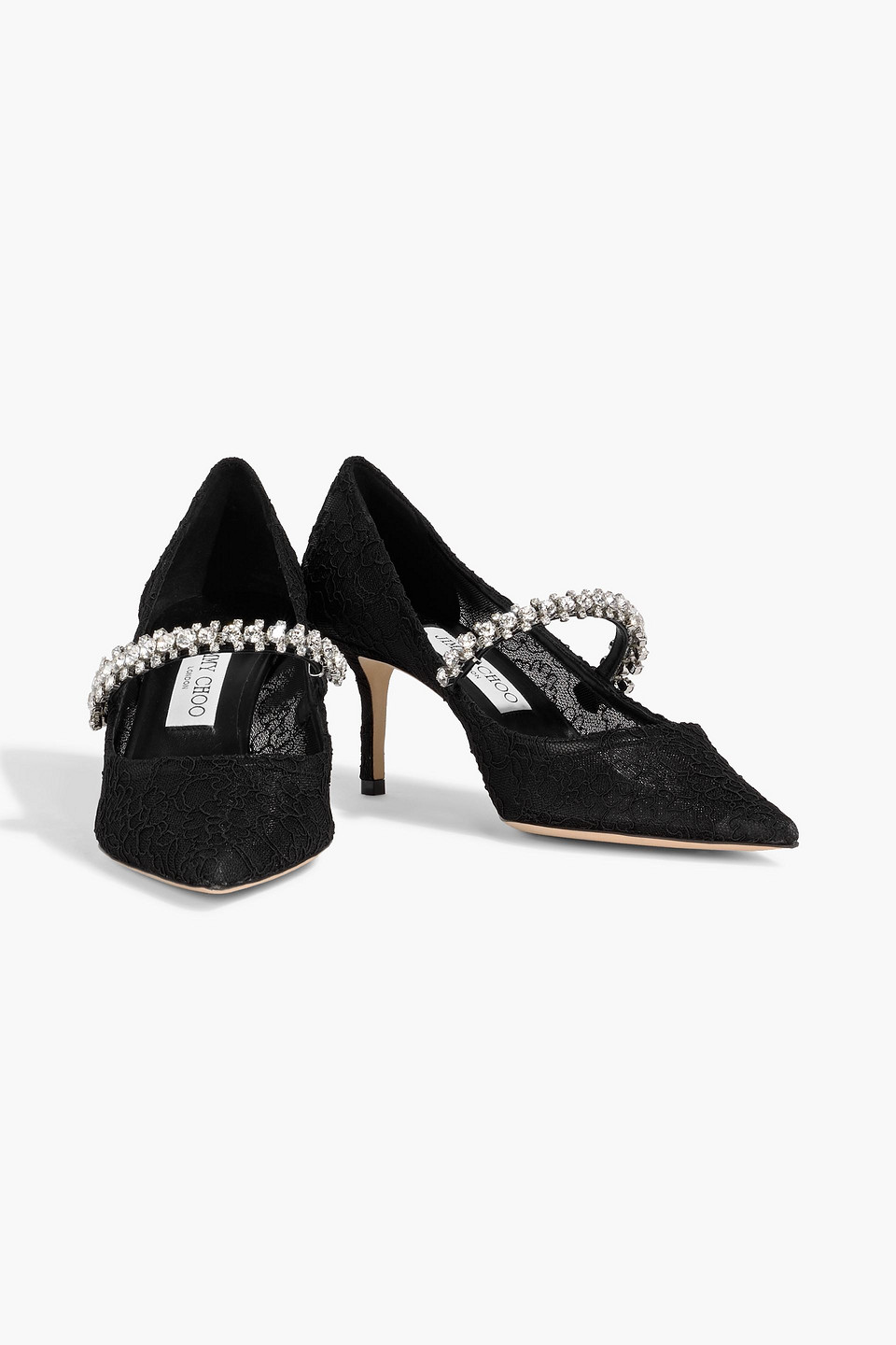 Jimmy Choo Bing 65 Crystal-embellished Corded Lace Pumps In Multi