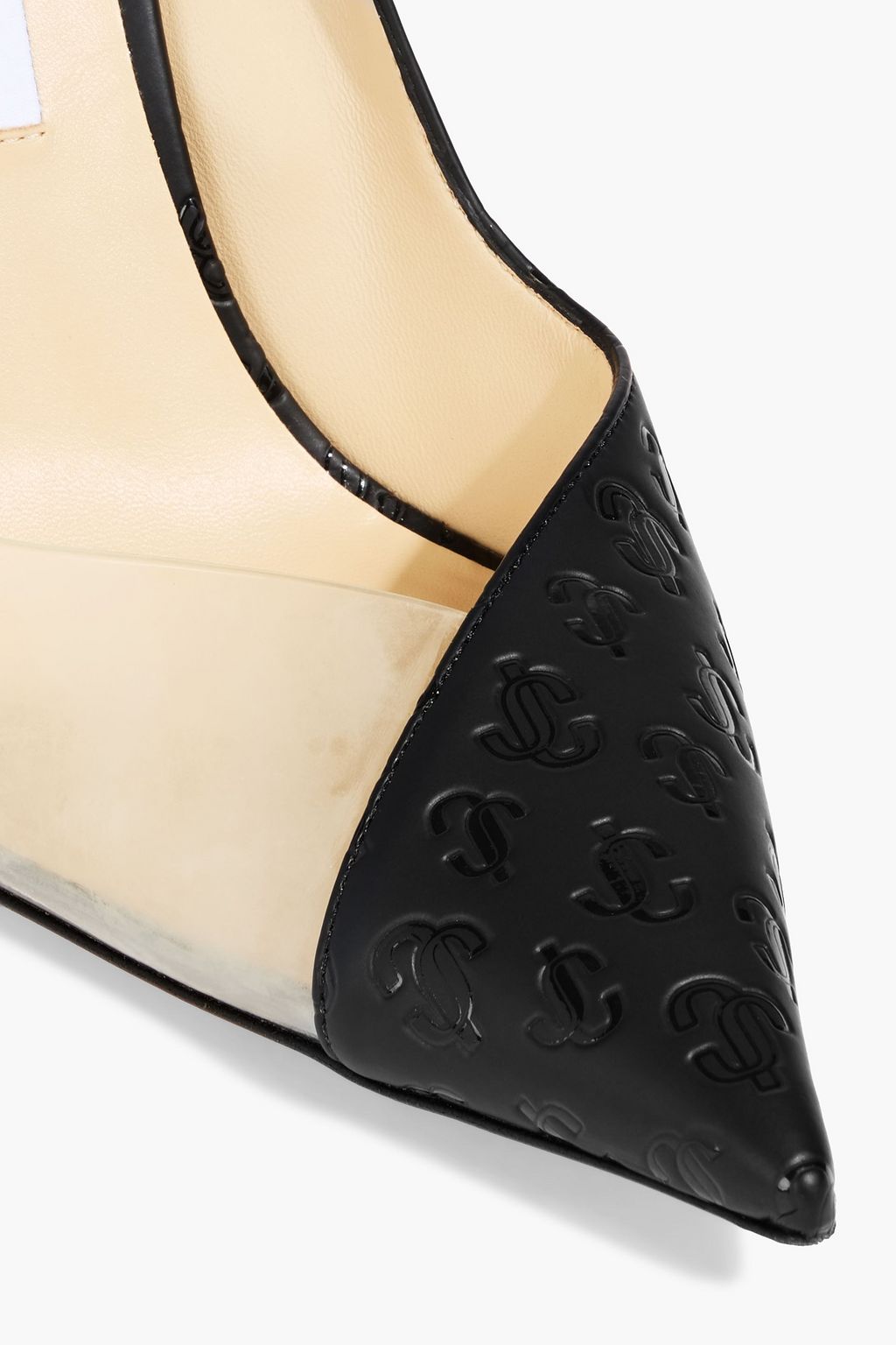 JIMMY CHOO Cass 95 embossed leather and PVC pumps
