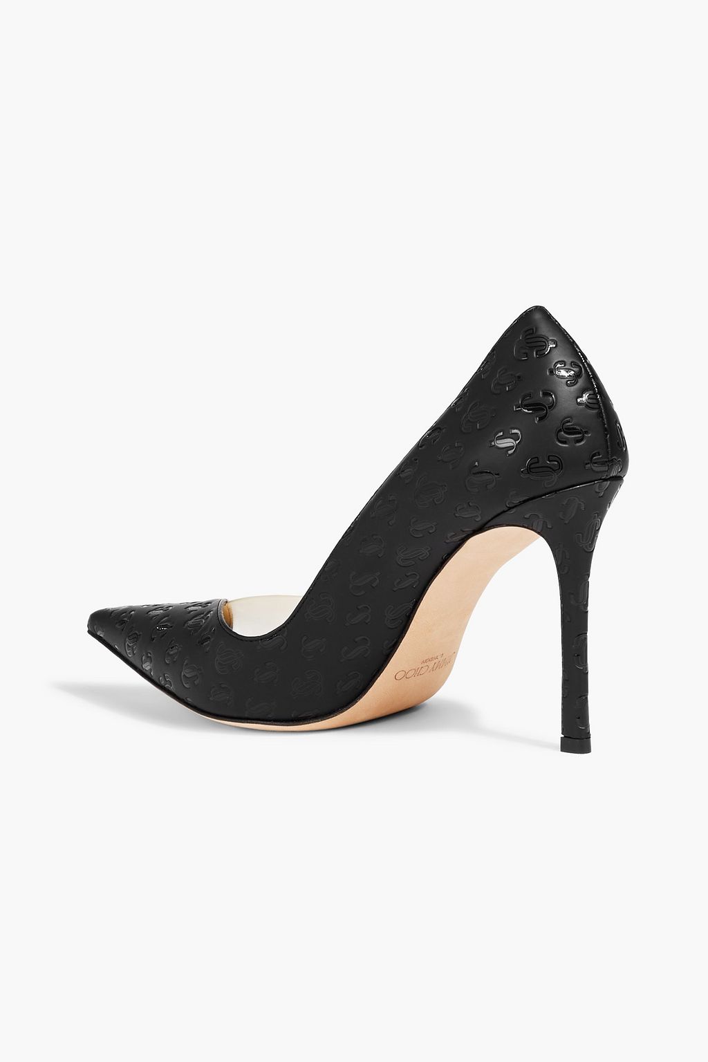 JIMMY CHOO Cass 95 embossed leather and PVC pumps